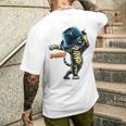 決めポーズの猫イラスト Pawの文字が光るダンス風デザイン メンズTシャツ バックプリント 彼への贈り物