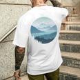 湖 森 風景 山 シルエット 長袖tシャツ メンズTシャツ バックプリント 彼への贈り物