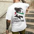無料パレスチナ国旗 ガザの終わり占領 パレスチナ語 メンズTシャツ バックプリント 彼への贈り物