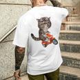 猫 ねこ バイク メンズTシャツ バックプリント 彼への贈り物