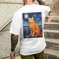 猫のポートレートオイル印刷甘い子猫 長袖tシャツ メンズTシャツ バックプリント 彼への贈り物