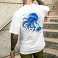 生物発光と水中世界クラゲ メンズTシャツ バックプリント 彼への贈り物