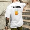 痛風 ビール 自虐 デブ ウケる ギフト ロゴ 面白 ジョーク おもしろ ネタ オリジナル 白 メンズTシャツ バックプリント 彼への贈り物