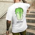白菜 ハクサイ 顔 イラスト かわいい おもしろ 面白い 簡単 シンプル ゆるい 野菜 メンズTシャツ バックプリント 彼への贈り物