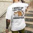 皮肉な猫好き 面白い 内向的 反社会的 不機嫌そうなキティ メンズTシャツ バックプリント 彼への贈り物