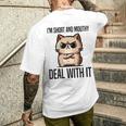 私は短気で口うるさいので、それを扱います。態度猫 メンズTシャツ バックプリント 彼への贈り物