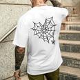 蜘蛛の巣 ハート かわいい ハロウィン ゴス メンズTシャツ バックプリント 彼への贈り物