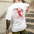 血まみれの傷 ハロウィンコスチューム 血はね けが ゾンビ メンズTシャツ バックプリント 彼への贈り物