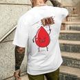 血液型 Ab 血液ドロップ シールドハート付き メンズTシャツ バックプリント 彼への贈り物
