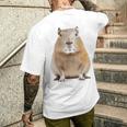 豚 ペット げっ歯類 動物愛好家 ギフト メンズTシャツ バックプリント 彼への贈り物