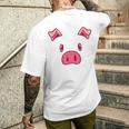 豚の顔 かわいいハロウィン 豚 動物 コスチューム メンズ レディース キッズ メンズTシャツ バックプリント 彼への贈り物