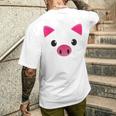 豚の顔 ハロウィン ティーカップ 豚 コスチューム ギフト メンズTシャツ バックプリント 彼への贈り物