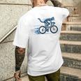 趣味のサイクリストのためのおしゃれな面白いロードバイク猫。 メンズTシャツ バックプリント 彼への贈り物