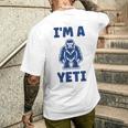 野獣のイエティ 忌まわしい雪だるまのユーモア 私はイエティが大好き I'm A Yeti メンズTシャツ バックプリント 彼への贈り物