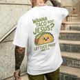 面白いクリスチャンタコス、Wanna Taco 'Bout Jesus メンズTシャツ バックプリント 彼への贈り物