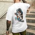 面白いスケートボード バーニーズマウンテンドッグ スケーター スケートグラフィック メンズTシャツ バックプリント 彼への贈り物