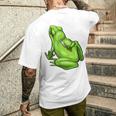 面白い邪悪なカエル サカラスティック 怒っているカエル かわいい 不機嫌な狂気 メンズTシャツ バックプリント 彼への贈り物
