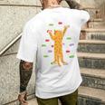 面白くてかわいいボルダーロッククライミングキャット背中にプリント メンズTシャツ バックプリント 彼への贈り物