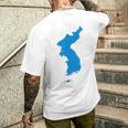 韓国統一旗、韓国統一地図 メンズTシャツ バックプリント 彼への贈り物