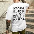 餃子 に抱きつく パンダ かわいい おもしろ 熊猫 キッズ ぎょうざ メンズTシャツ バックプリント 彼への贈り物