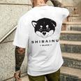 黒柴ちびちゃん かわいい柴犬 メンズTシャツ バックプリント 彼への贈り物