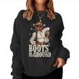 Boots On Ground Junenth Cowgirl Western Rodeo Black Women Women Sweatshirt