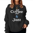 Coffee & Jazz シャツ ユニセックス コーヒー愛好家 ジャズ レディーススウェットシャツ
