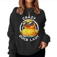 Crazy Duck Lady キュート アヒル ママ アヒルの所有者 面白い I Love Ducks レディーススウェットシャツ