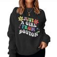 Groovy Just A Girl From Boston Massachusetts Mother's Day Women Sweatshirt