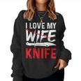 メンズ Knife Collector I Love My Wife ナイフ レディーススウェットシャツ