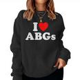I Love Abgs I Heart Abg おもしろい アジアの赤ちゃん 女の子 恋人 レディーススウェットシャツ