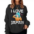 I Love Japan Kawaii Anime Girl Neko Cat Girl Otaku Weeb レディーススウェットシャツ