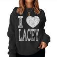 I Love Lacey バレンタイン ガールフレンド 女の子 娘 ハート 妻 レディーススウェットシャツ