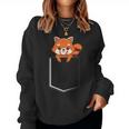 Red Panda In A Bag Cute Love レッドパンダバッグ レディーススウェットシャツ