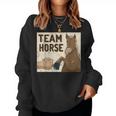 Team Horse 面白い馬のデザイン レディーススウェットシャツ