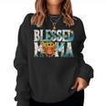 Western Blessed Cow Mama Cow Print Mom Mother's Day Women Sweatshirt