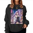 アニメの女の子、漫画、美学、かわいい、日本語、Waifu プリント レディーススウェットシャツ