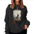 スタンダード シュナウザー マウンテン 肉球デザイン 犬 お母さん お父さん レディーススウェットシャツ