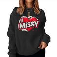 名前入り Missy I Love Missy レディーススウェットシャツ