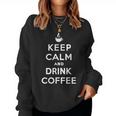 平静を保ち コーヒーを飲む Keep Calm And Drink Coffee レディーススウェットシャツ