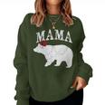 Mama Bear Xmas Buffalo Plaid Lights Matching Family Pajama レディーススウェットシャツ