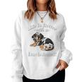& Life Is Better Dapple Dachshund Lover レディーススウェットシャツ