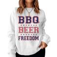 Bbq Beer Freedom レディーススウェットシャツ