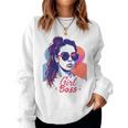 Girl Boss ポップアート セルフエンパワーメント レトロ 1950年代 レディーススウェットシャツ