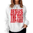 Jesus Is The Way Truth Life クリスチャン 男性 女性 クリスチャン レディーススウェットシャツ