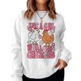 Just A Girl Who Loves Chickens Groovy Chicken Lover Girls Women Sweatshirt