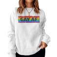 Lgbtq Gay Af Pride Lgbt Ally Rainbow Flag Retrointage レディーススウェットシャツ