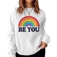 Lgbtq Be You Pocket Gay Pride Lgbt Ally Rainbow Flagintage レディーススウェットシャツ