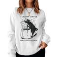 Magic Coffee Cat 面白い猫 レディーススウェットシャツ