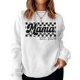 For New Mom Retro Checkered Mama Est 2024 Women Sweatshirt